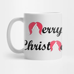 Classic Merry Christmas with Santa Hats - no lights Mug